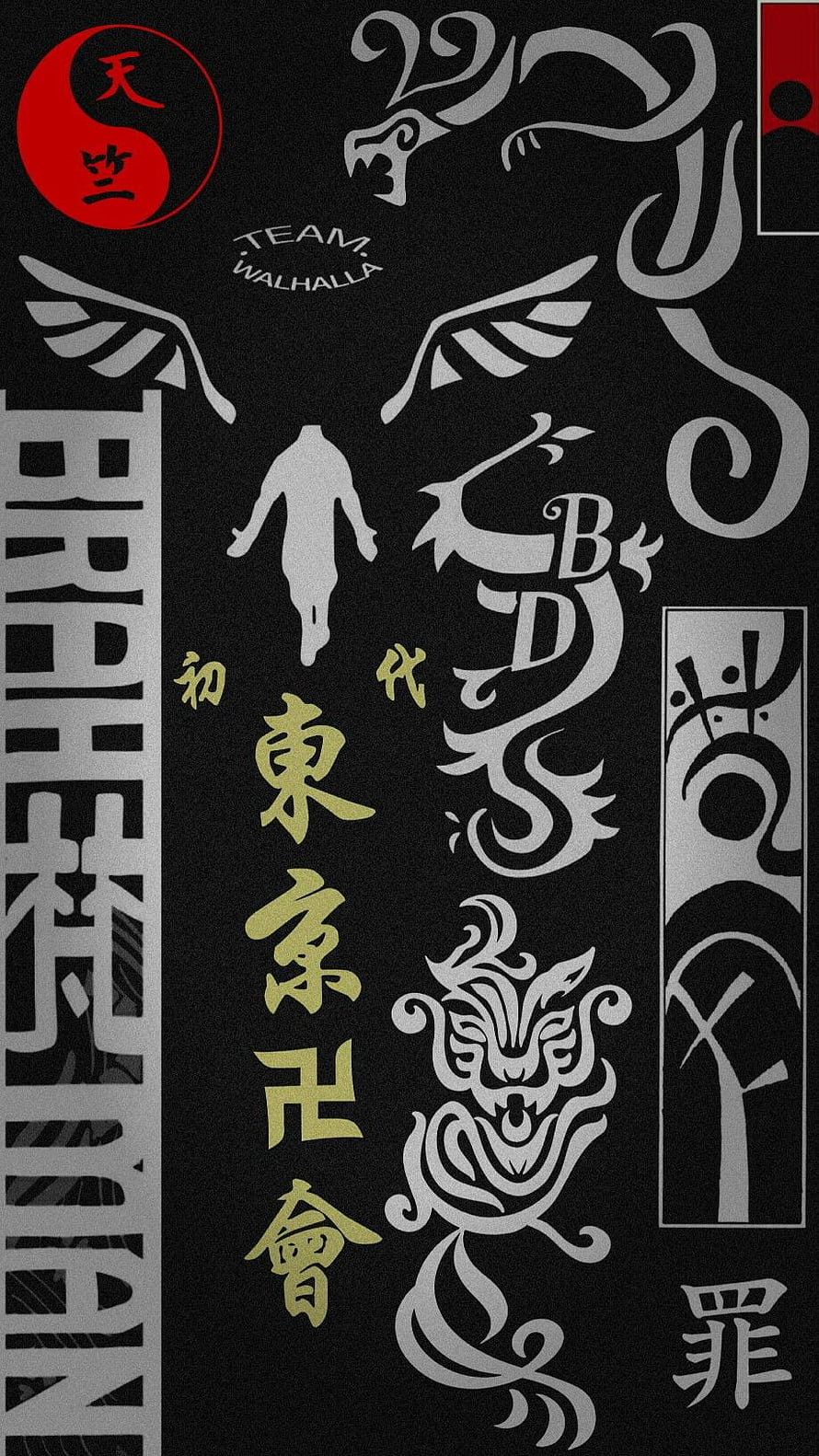 Tokyo Revengers Initial Generation Black and Silver Graphic Wallpaper HD phone wallpaper