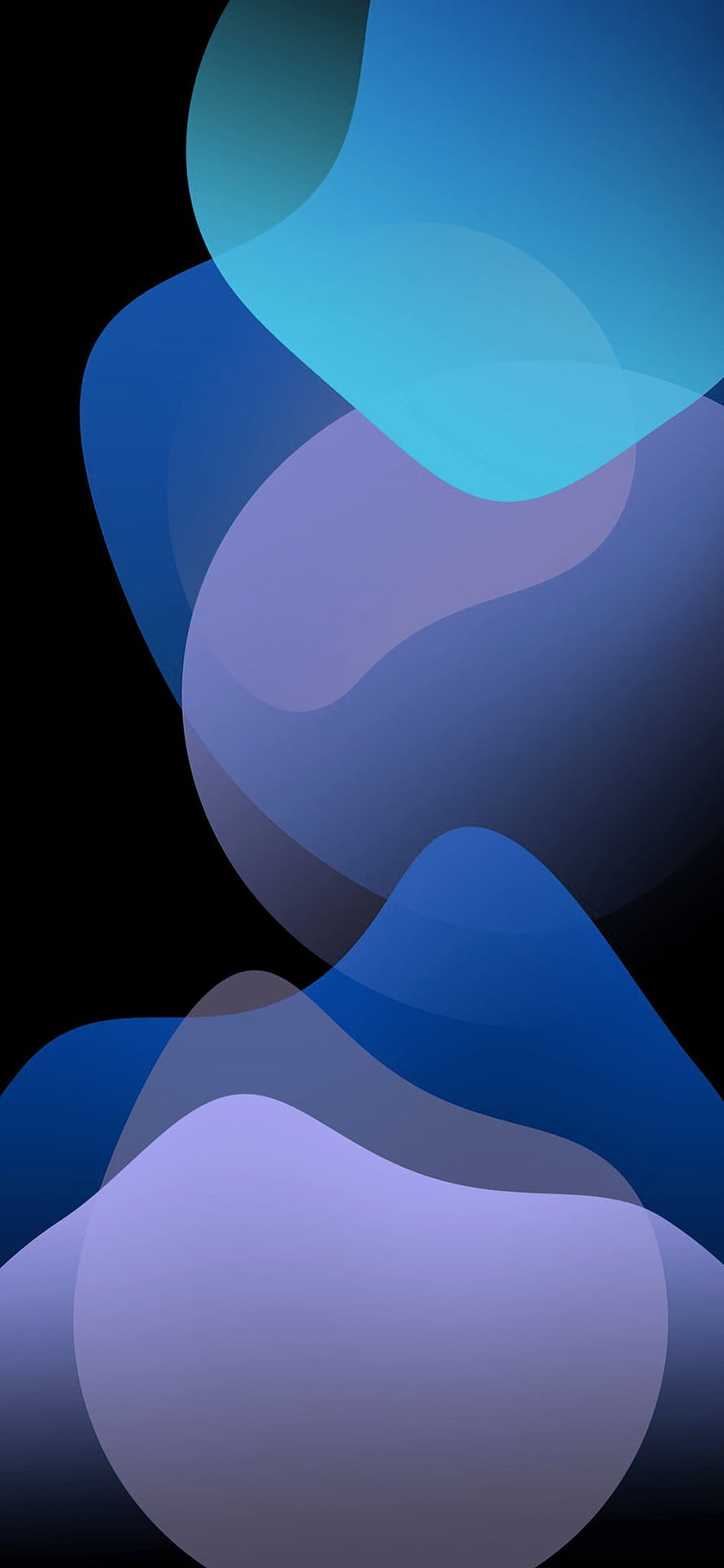 Abstract Blue and Purple Gradient Waves on Black Background HD phone wallpaper