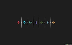 Genshin Impact Seven Elements Symbols Wallpaper HD wallpaper