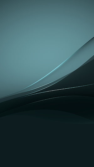 Minimalist Teal and Black Abstract Wave Design with Smooth Curved Lines HD phone wallpaper