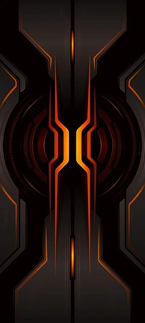 Black Shark 3 Stock Dark Orange Futuristic Geometric Pattern HD phone wallpaper