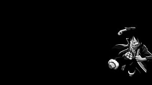 Monkey D. Luffy Gear Fourth Boundman Anime Character Black and White Action Pose Wallpaper, One Piece Black And White, Dark Luffy HD wallpaper