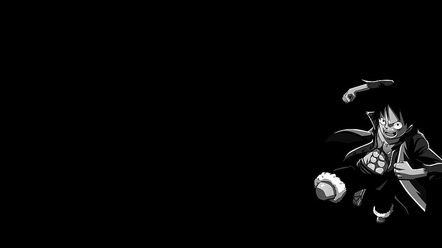 Monkey D. Luffy Gear Fourth Boundman Anime Character Black and White Action Pose Wallpaper, One Piece Black And White, Dark Luffy HD wallpaper