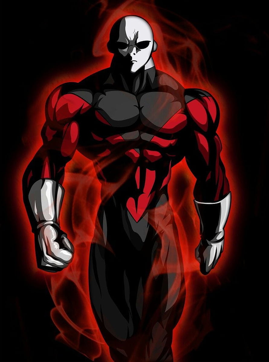 Jiren from Dragon Ball Super in a dark red aura with a menacing stance HD phone wallpaper