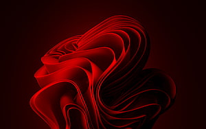 Windows 11 Red Abstract Flowing Ribbon Wallpaper HD wallpaper