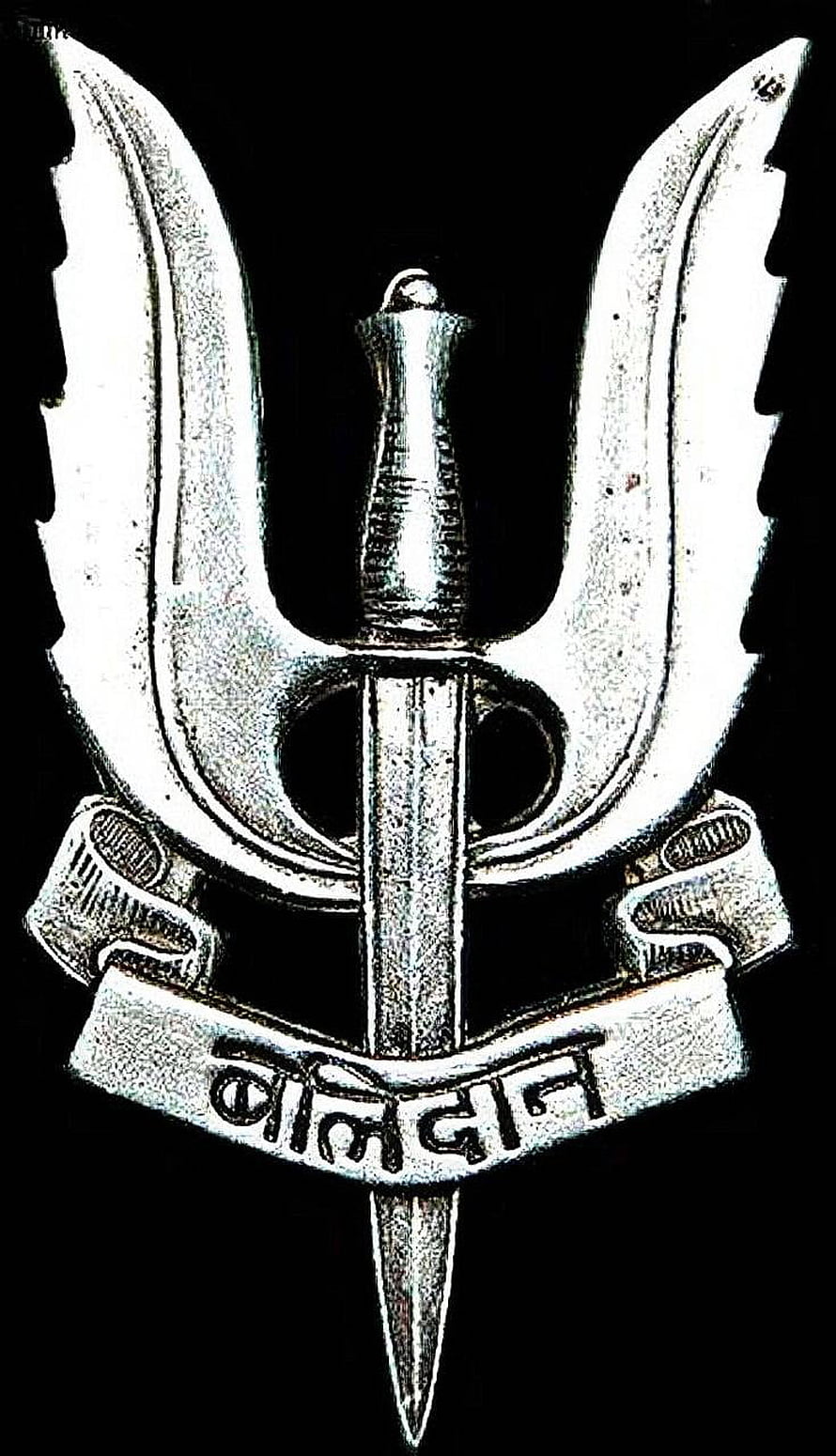 Balidaan Emblem with Sword and Winged Design on Black Background HD phone wallpaper