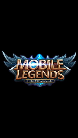 Mobile Legends Official Game Logo with Metallic Lettering and Glowing Blue Crystal Emblem on Black Background HD phone wallpaper