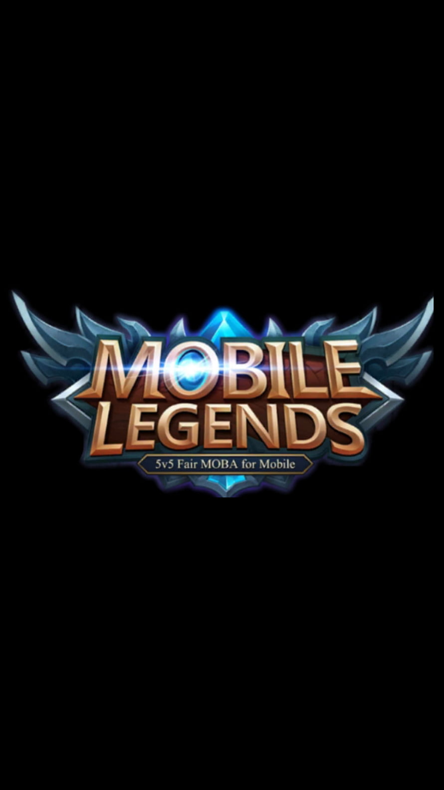 Mobile Legends Official Game Logo with Metallic Lettering and Glowing Blue Crystal Emblem on Black Background HD phone wallpaper