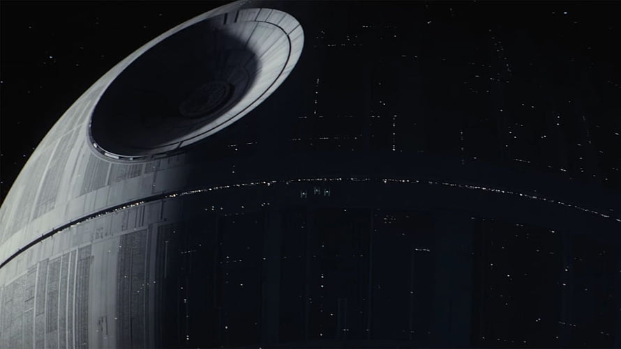Death Star Superweapon in Deep Space with Starfield Background HD wallpaper