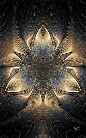 GypsyH Sacred Geometry Artwork with Golden Symmetrical Patterns and Dark Background HD phone wallpaper