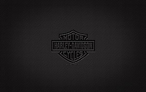 Harley-Davidson Carbon Fiber Logo on Dark Textured Background HD wallpaper