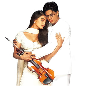Shah Rukh Khan and Aishwarya Rai Bachchan in Mohabbatein with Violin HD phone wallpaper