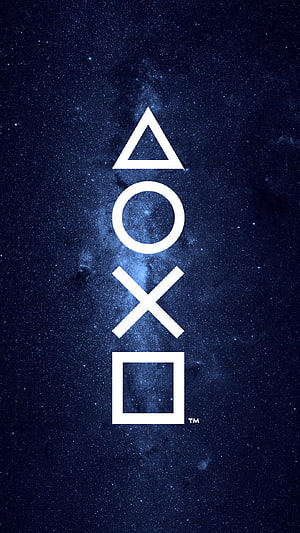 PlayStation Logo on Deep Space Starfield Background HD phone wallpaper