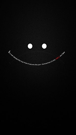 Minimalist Dark Aesthetic Quote Wallpaper with Smiling Face and Emotional Text HD phone wallpaper