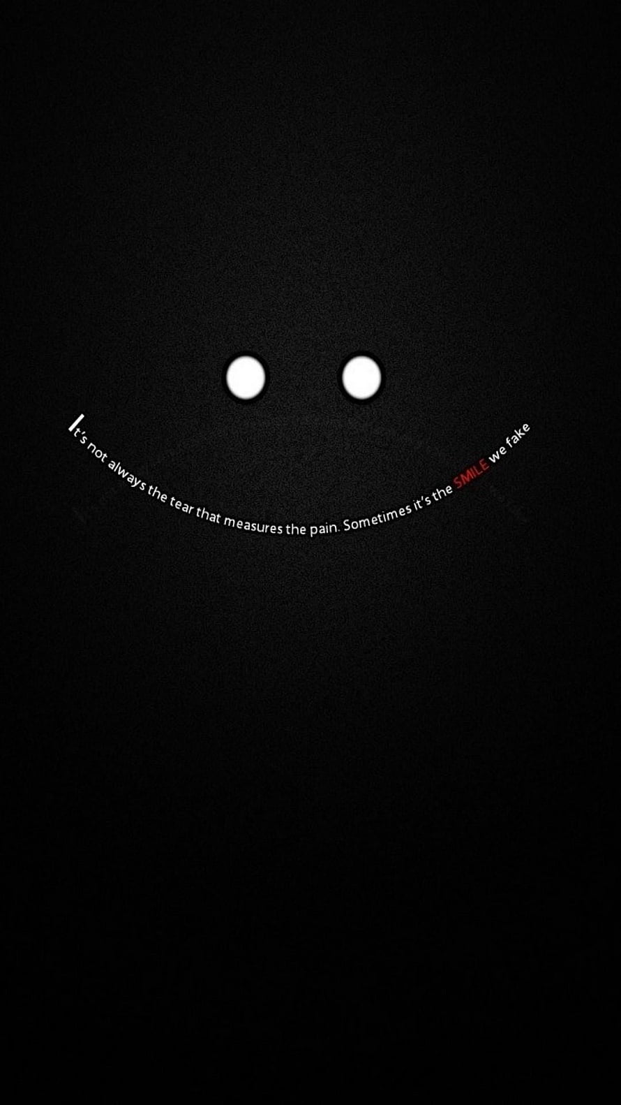 Minimalist Dark Aesthetic Quote Wallpaper with Smiling Face and Emotional Text HD phone wallpaper
