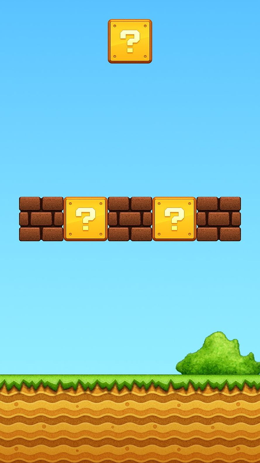 Super Mario Bros Classic Question Block and Brick Wall Level Design HD phone wallpaper