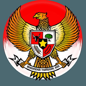 Garuda Pancasila National Emblem of Indonesia with Red and White Shield HD phone wallpaper