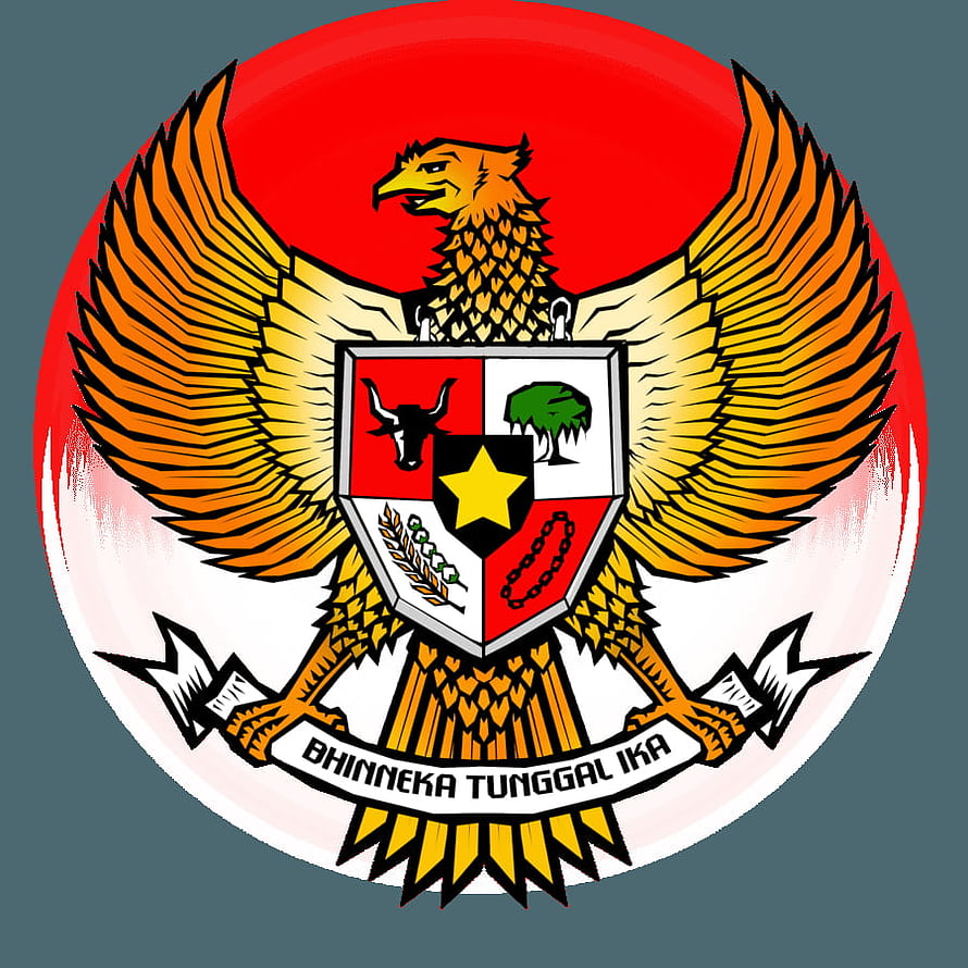 Garuda Pancasila National Emblem of Indonesia with Red and White Shield HD phone wallpaper