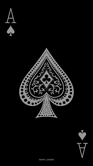 Ace of Spades Playing Card Design with Intricate Ornamental Patterns and Black Background HD phone wallpaper