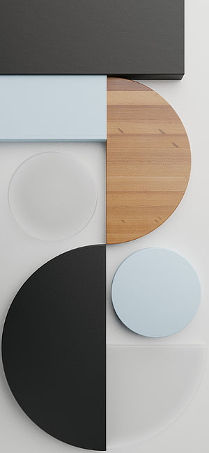 Minimalist Abstract Geometric Shapes with Wood and Matte Textures HD phone wallpaper