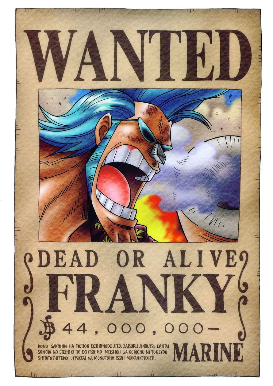 Franky Wanted Poster from One Piece Anime Series HD phone wallpaper