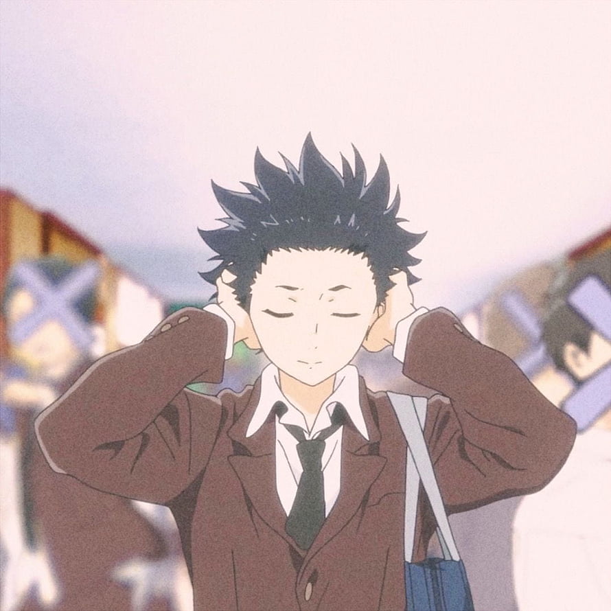 Shoya Ishida from A Silent Voice in School Uniform with Hands on Ears HD phone wallpaper