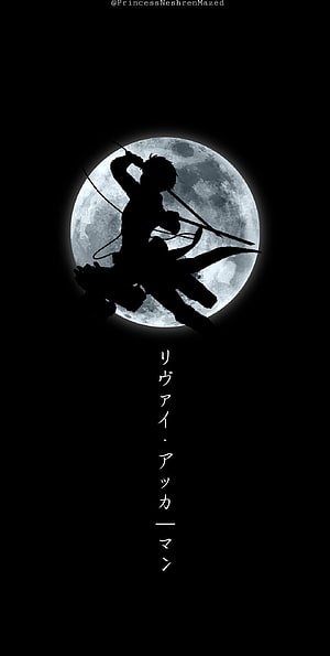 Levi Ackerman Silhouette Against Full Moon Attack on Titan Anime Wallpaper, Levi Ackerman . Ilustrasi naga, Kapten levi, Seni jepang, Lit Anime HD phone wallpaper