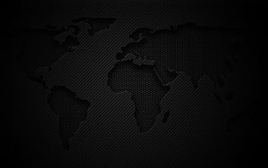 Dark Hexagonal World Map Pattern on Black Background HD wallpaper