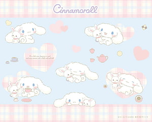 Cute Cinnamoroll and Rabbit Friends Pastel Tea Party Wallpaper HD wallpaper