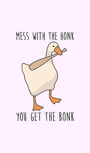 Funny Cartoon Goose Holding Baseball Bat With Humorous Text HD phone wallpaper