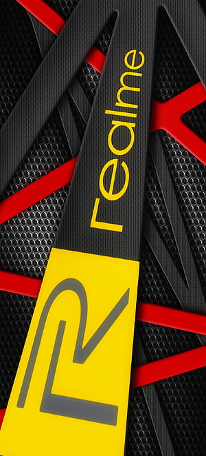 Realme R Series Smartphone Wallpaper With Yellow And Red Abstract Geometric Design HD phone wallpaper