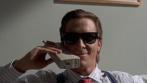 Bruce Wayne as Batman in The Batman 1989 Movie Scene with Vintage Phone, Patrick Bateman HD wallpaper