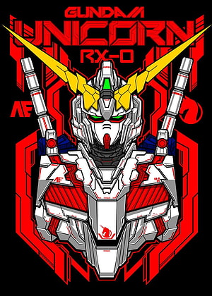 Gundam Unicorn RX-0 Anime Mecha Robot Illustration HD phone wallpaper