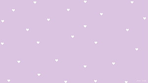 Soft Lavender Background With Scattered White Hearts Pattern HD wallpaper