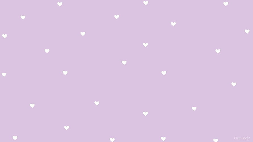 Soft Lavender Background With Scattered White Hearts Pattern HD wallpaper