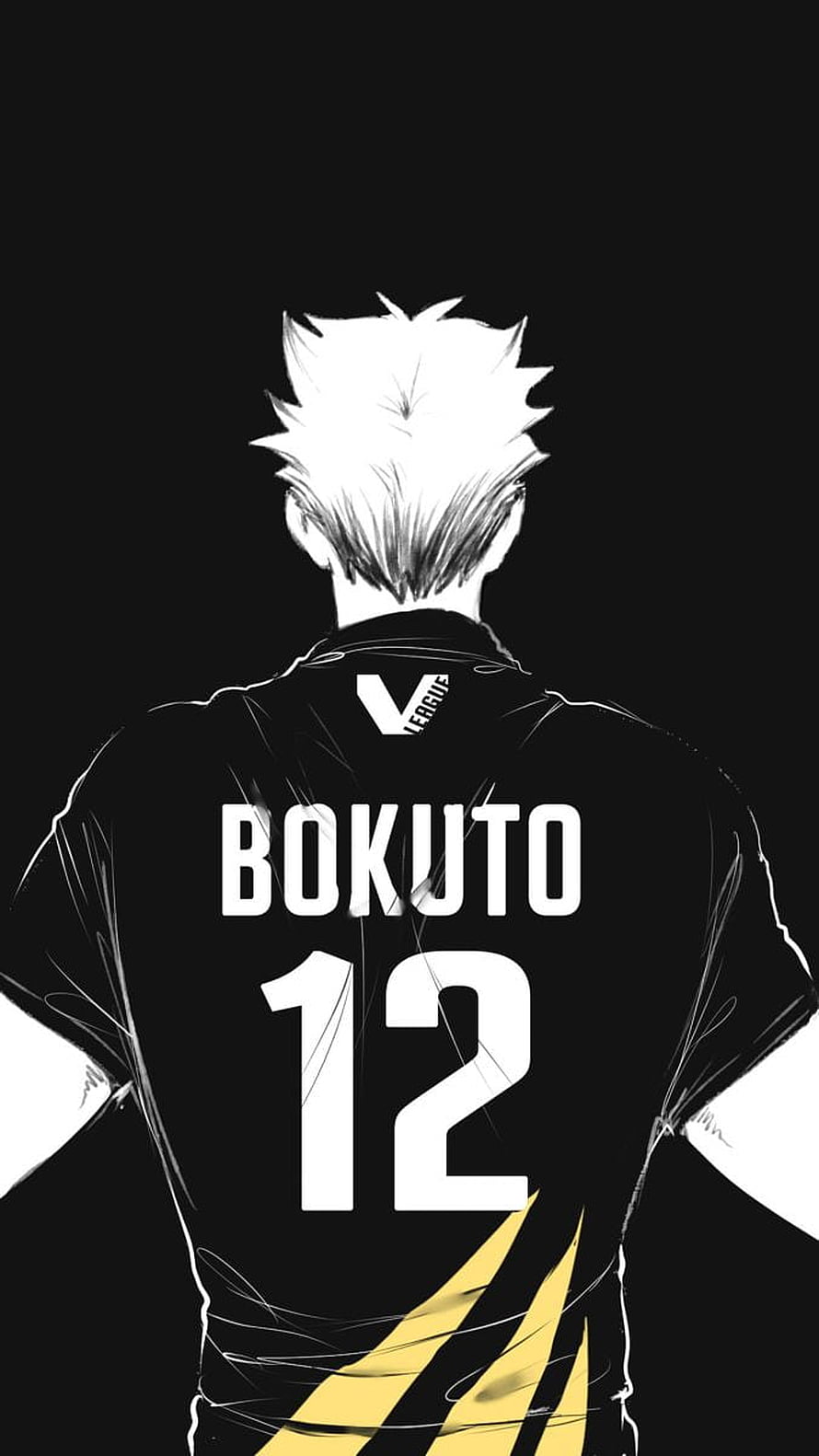 Bokuto Koutaro Haikyuu Anime Character Back View Jersey Illustration HD phone wallpaper