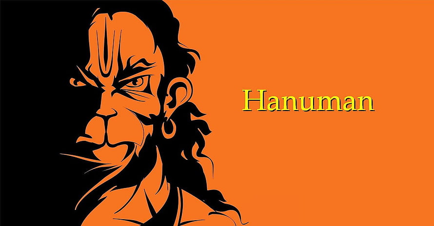 Hanuman Mythological Portrait in Bold Orange and Black Vector Style, Dangerous Hanuman , Hanuman PC HD wallpaper