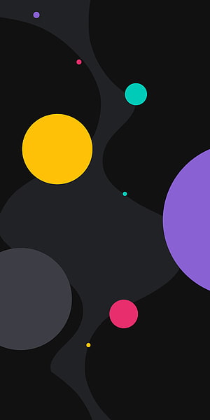 Abstract Geometric Circles on Dark Background with Vibrant Color Accents HD phone wallpaper