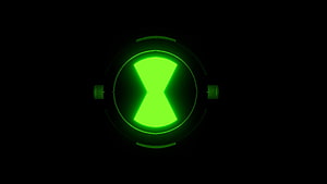 Ben 10 Omnitrix Glowing Green Symbol on Black Background HD wallpaper