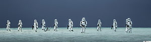 Stormtroopers Standing in Shallow Water Under a Dark Sky from Rogue One A Star Wars Story HD wallpaper