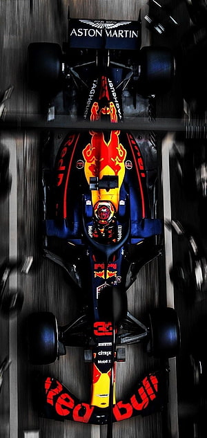 Top View of Red Bull Racing Formula 1 Car with Aston Martin Wing HD phone wallpaper