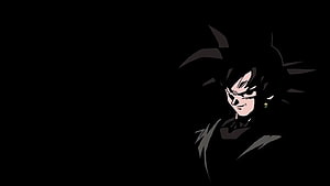 Goku Black Anime Character Portrait in Dark Minimalist Style HD wallpaper