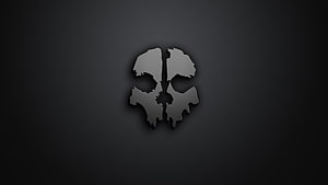 Dishonored 2 Metallic Skull Emblem on Dark Gradient Background HD wallpaper