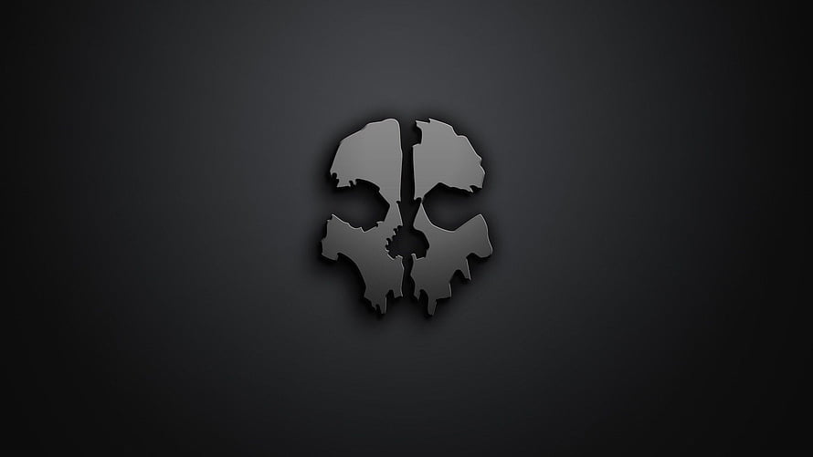 Dishonored 2 Metallic Skull Emblem on Dark Gradient Background HD wallpaper