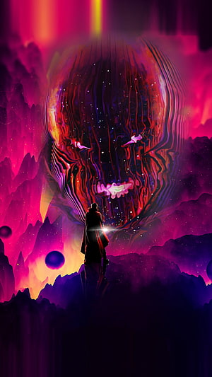 Doctor Strange Confronting a Cosmic Entity in the Dark Dimension HD phone wallpaper