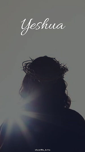 Silhouette of Jesus Christ Wearing a Crown of Thorns with Divine Light HD phone wallpaper