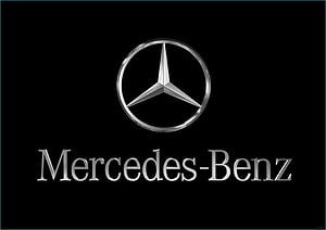 Mercedes-Benz Three-Pointed Star Emblem on Black Background HD wallpaper