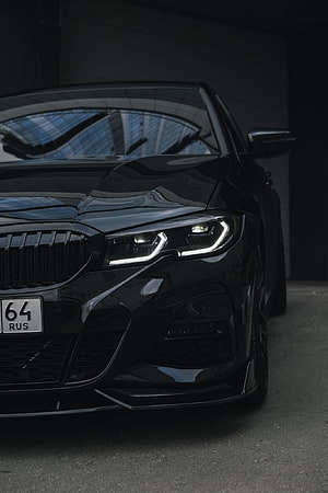 Black BMW G20 M Sport Front Fascia with LED Headlights and Kidney Grille HD phone wallpaper