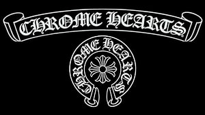 Chrome Hearts Gothic Logo and Cross Emblem on Black Background HD wallpaper