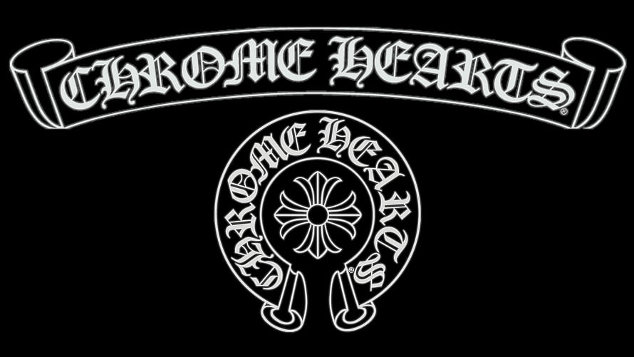Chrome Hearts Gothic Logo and Cross Emblem on Black Background HD wallpaper
